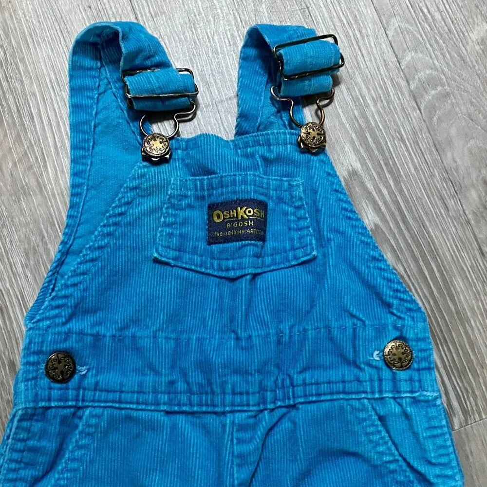 Vintage Osh'Kosh B'Gosh Vestbak Genuine Article Overalls Corduroy USA Made 9m
